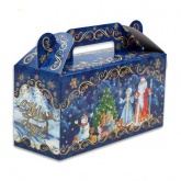 Коробка для конфет сундучок "Снежный лес" (500гр)
