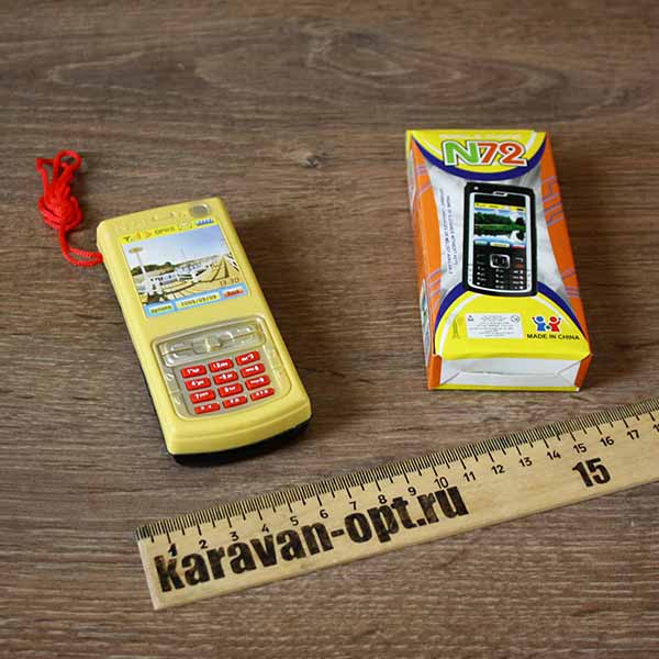 Телефон мобильный на батарейках в коробке 11*6*2см. - Караван ОПТ