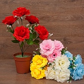 Цветы Роза  5гол. 35см. 5видов