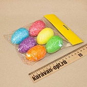 Сувенир пасхальный "Яйца разноцветные" (6шт. в упаковке) 13,5*17см.