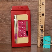 Набор подарочный ручка+калькулятор в коробке 16*8,5см.
