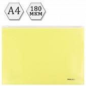 Папка-конверт на молнии А4 180мкм жёлтая Папка-конверт на молнии А4 180мкм жёлтая