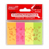 Этикетки самоклеящиеся 50х20мм 4цвета по 20л. неон Этикетки самоклеящиеся 50х20мм 4цвета по 20л. неон